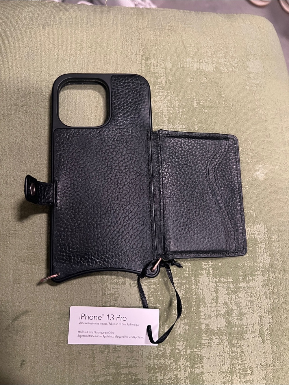 Apple Black Leather Folio Wallet Case for iPhone 13 Pro